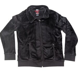 Gerry Women's Black Fleece Jacket Zip Up Size Large L/G Full Zip Soft Plush Coat